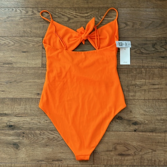 NWT Wilfred Aritizia Noe Orange Punch One Piece Swimsuit Bodysuit Womens Small - Picture 4 of 5
